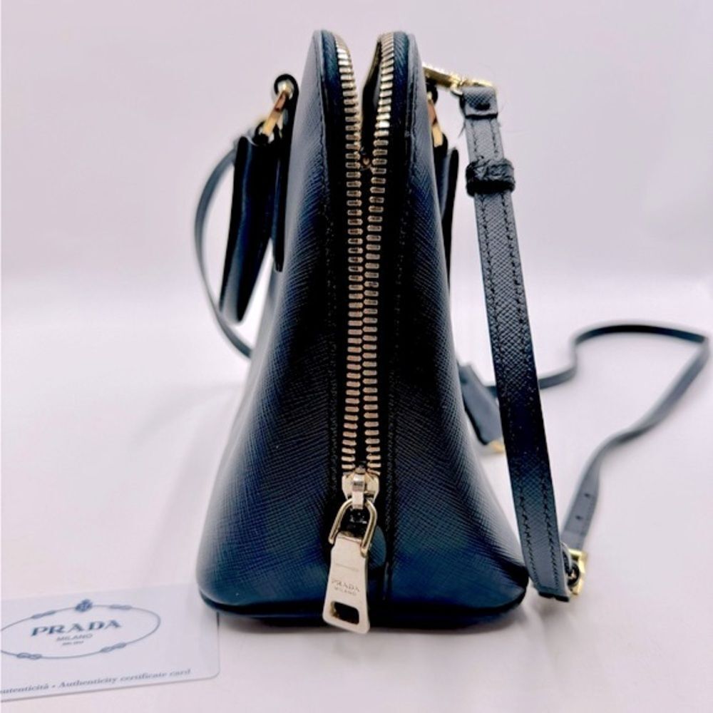 Auth Prada Small Baltic Blue Saffiano Lux Leather 2way Top Handle Promenade Bag - Picture 4 of 16
